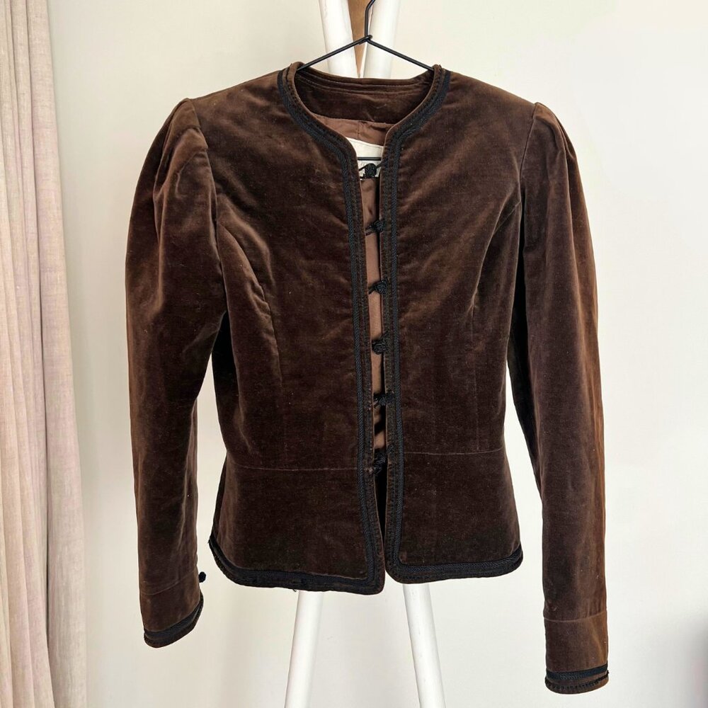Vintage velvet chocolate brown blazer